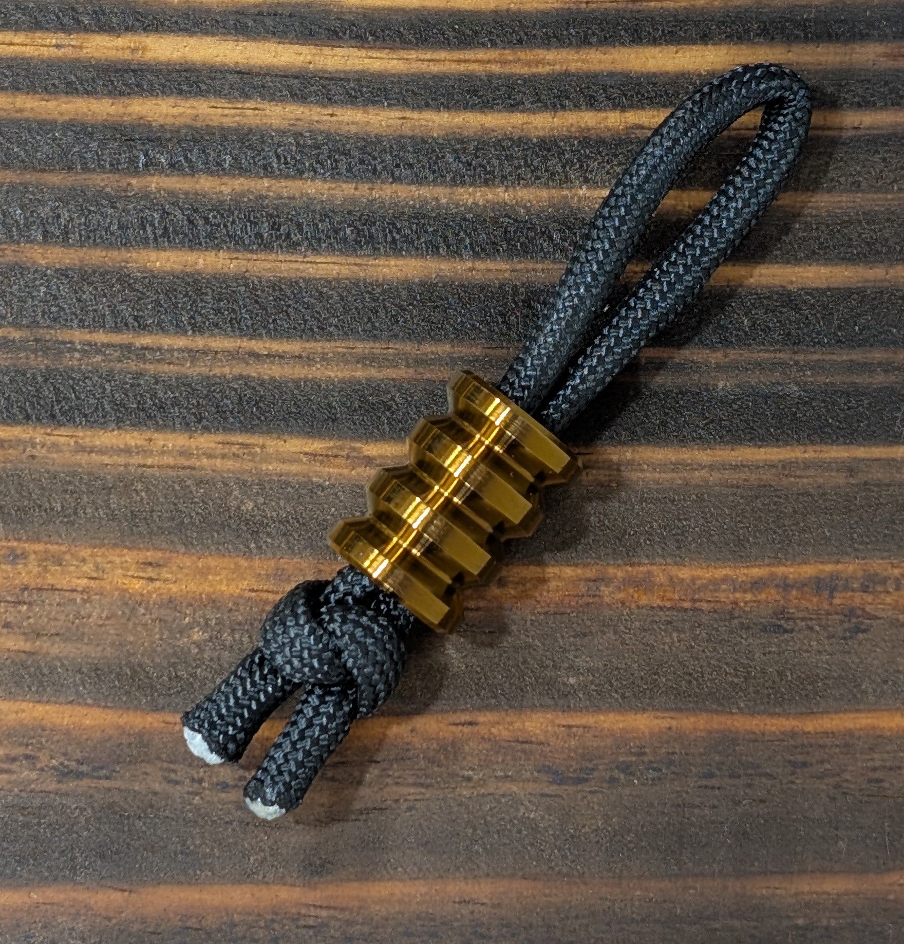Grooved Titanium Paracord Bead