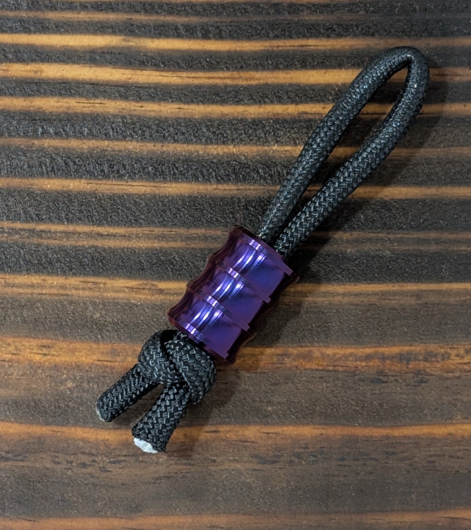 Round Grooved Titanium Paracord Bead