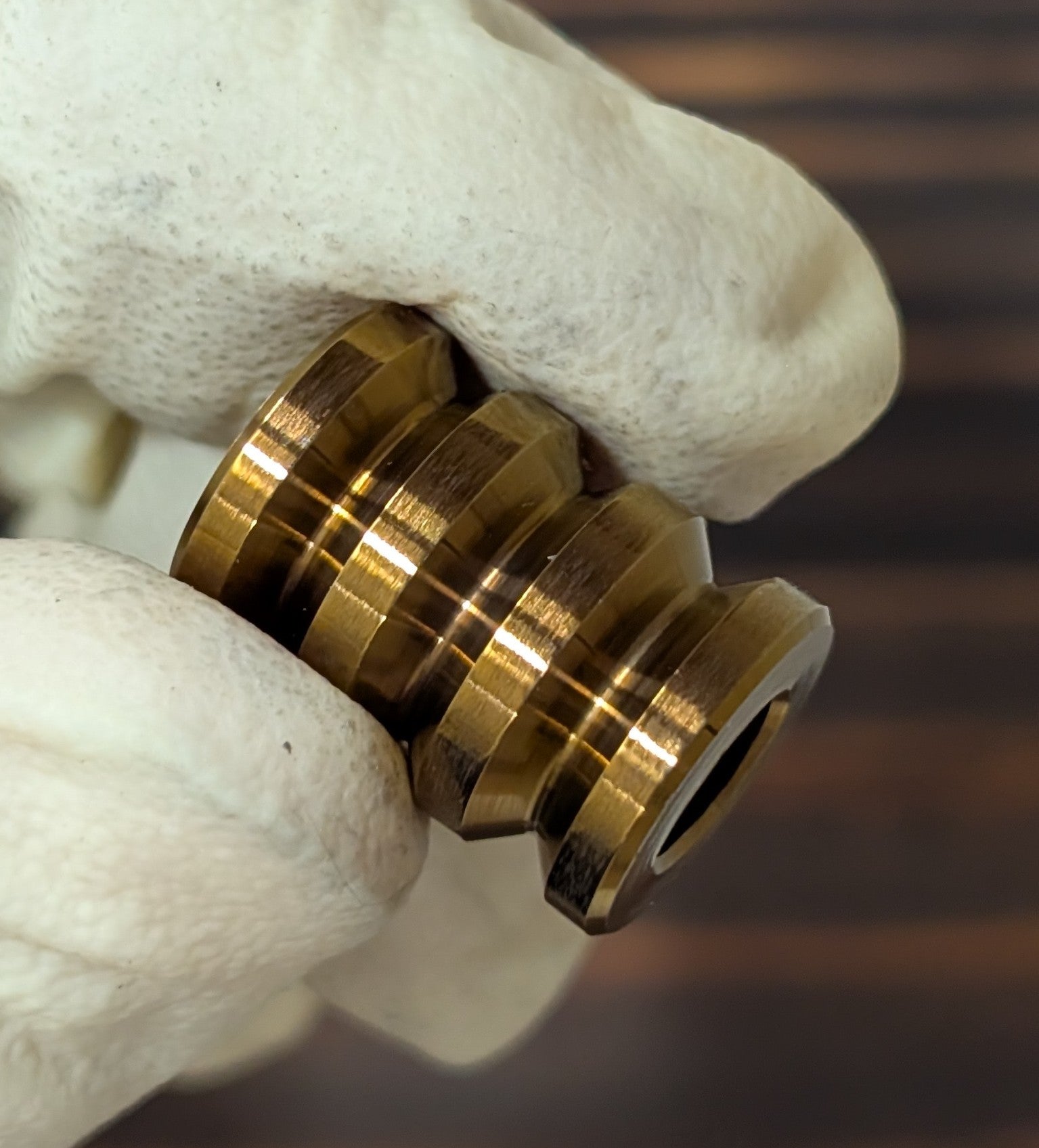 Grooved Titanium Paracord Bead