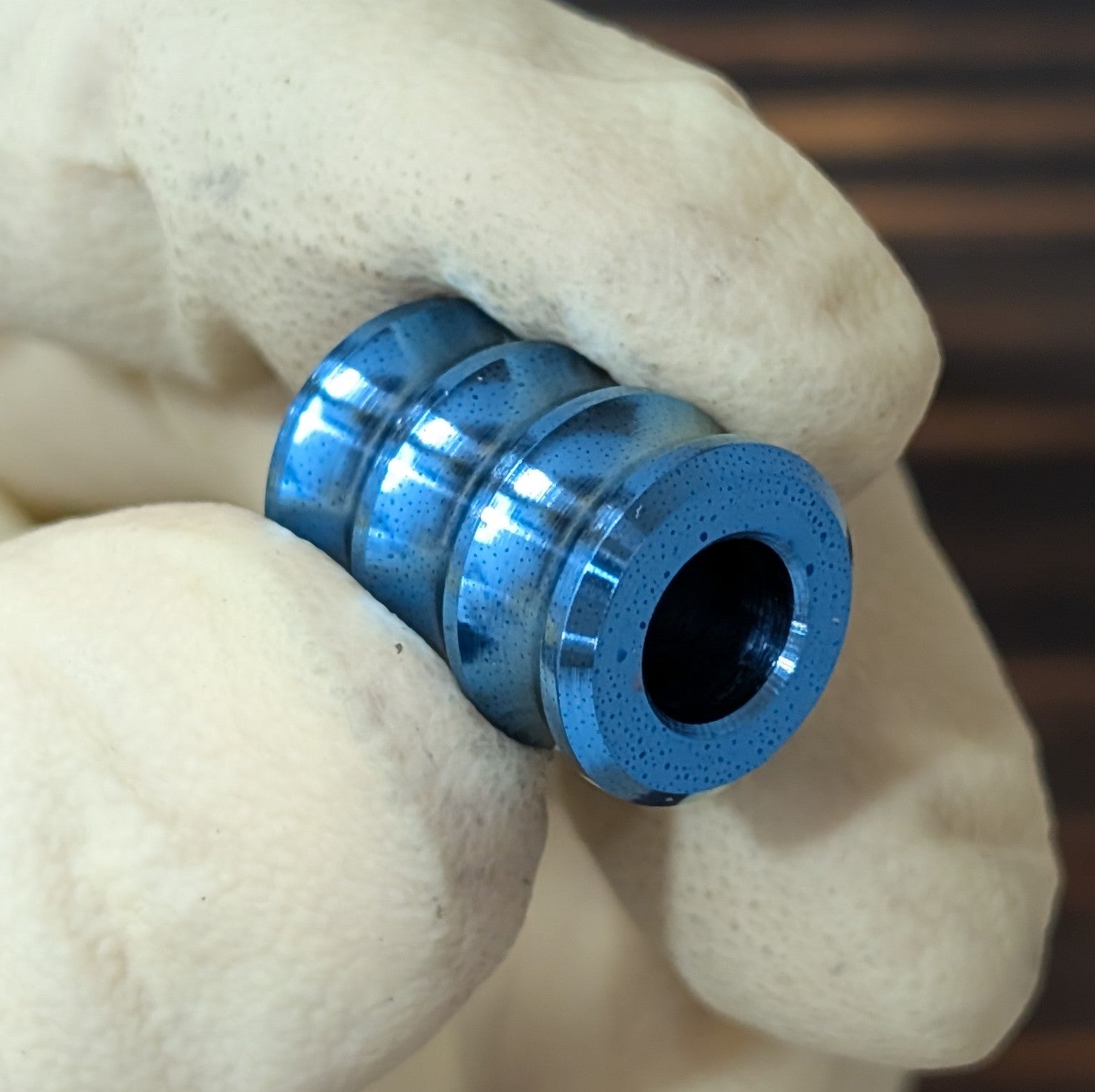 Round Grooved Titanium Paracord Bead