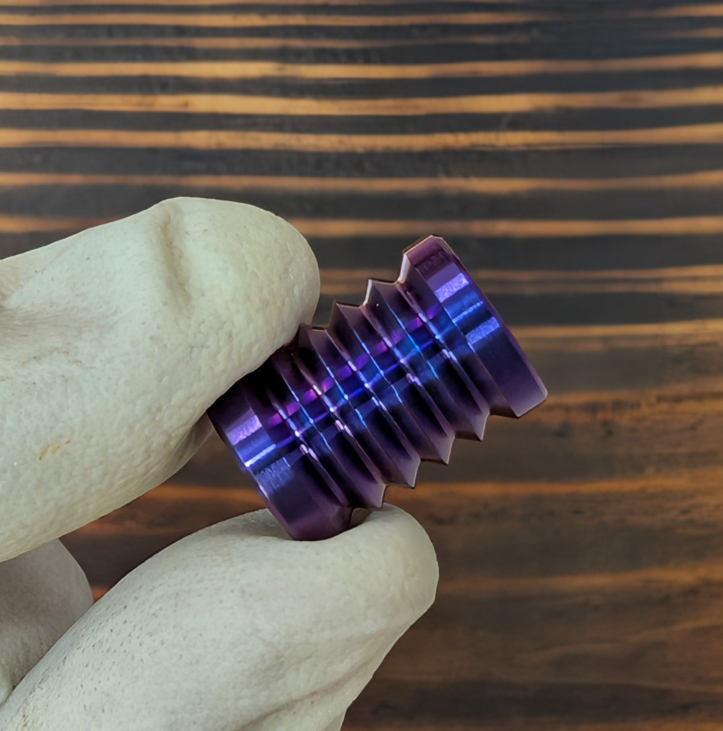 Grooved Titanium Paracord Bead