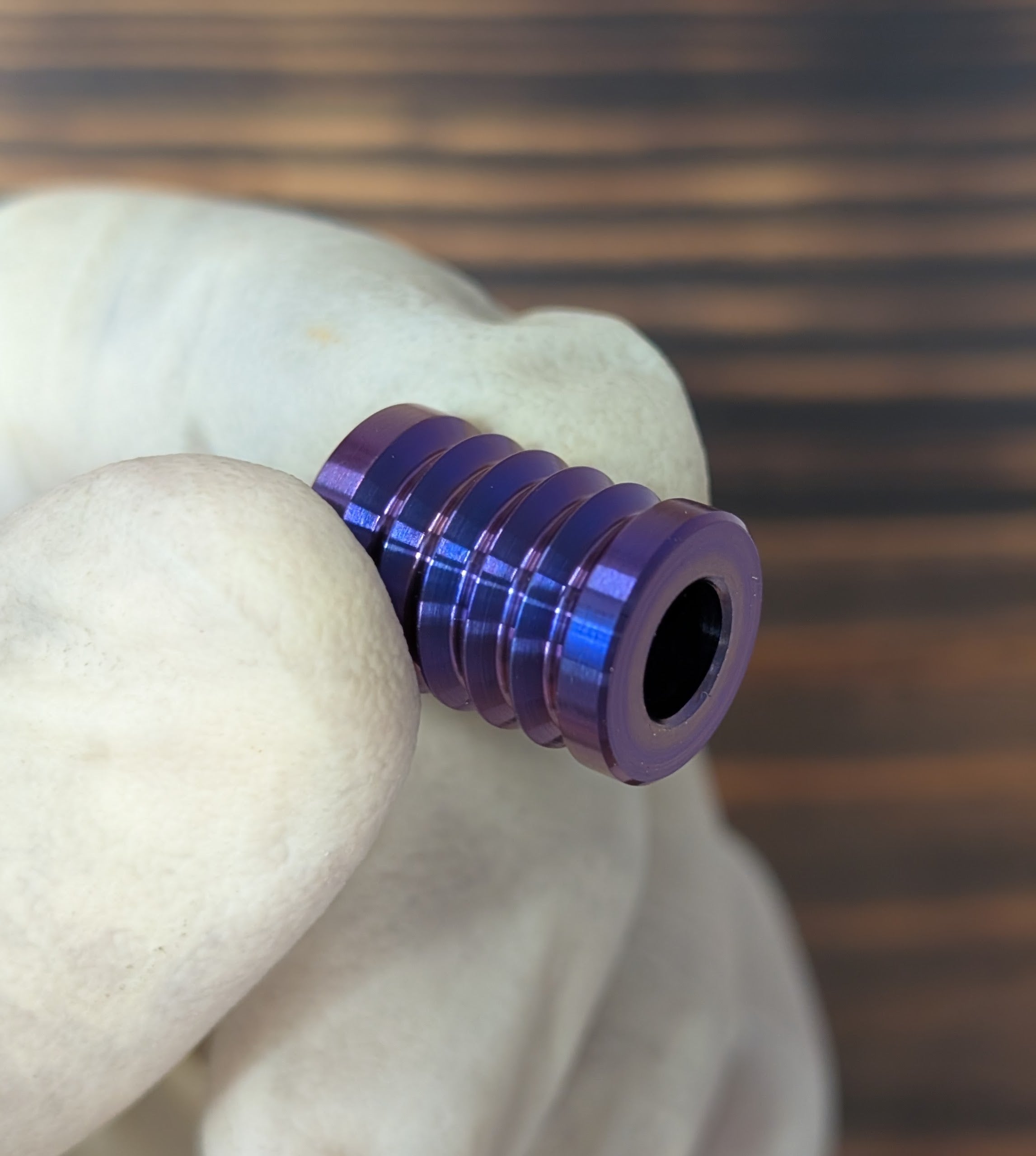 Grooved Titanium Paracord Bead