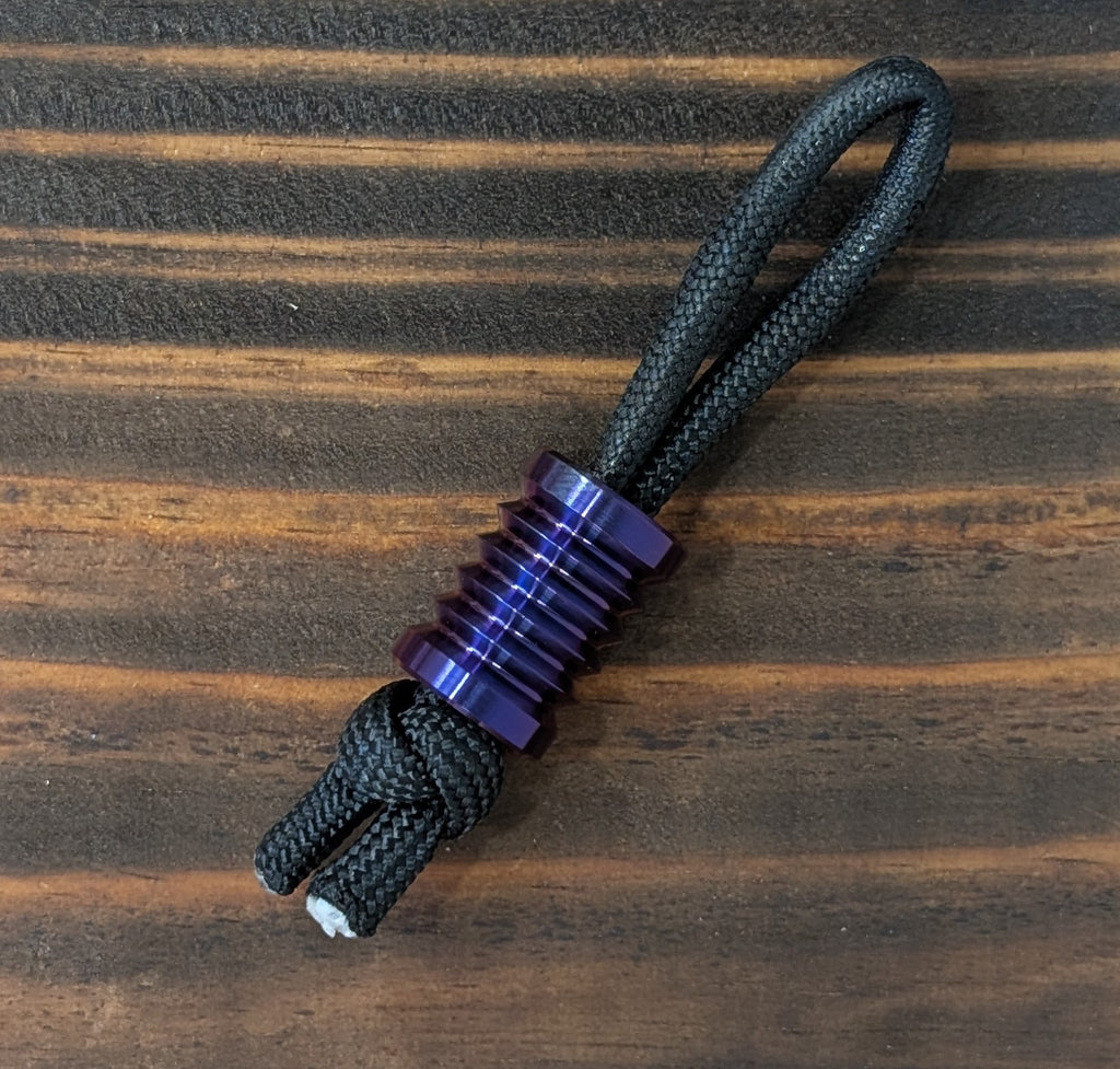 Grooved Titanium Paracord Bead