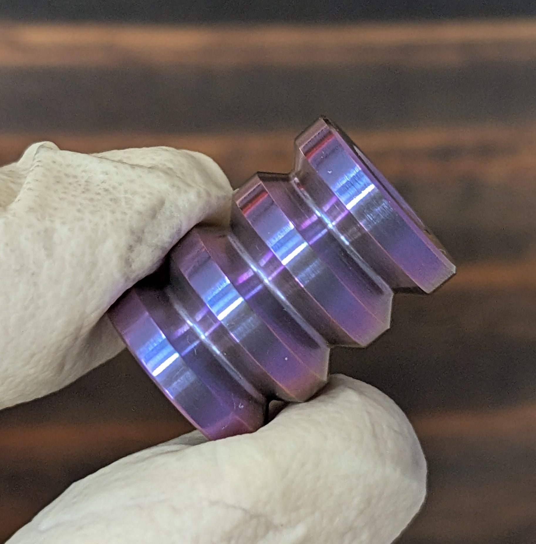 Grooved Titanium Paracord Bead
