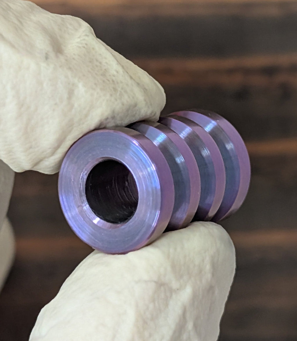 Grooved Titanium Paracord Bead