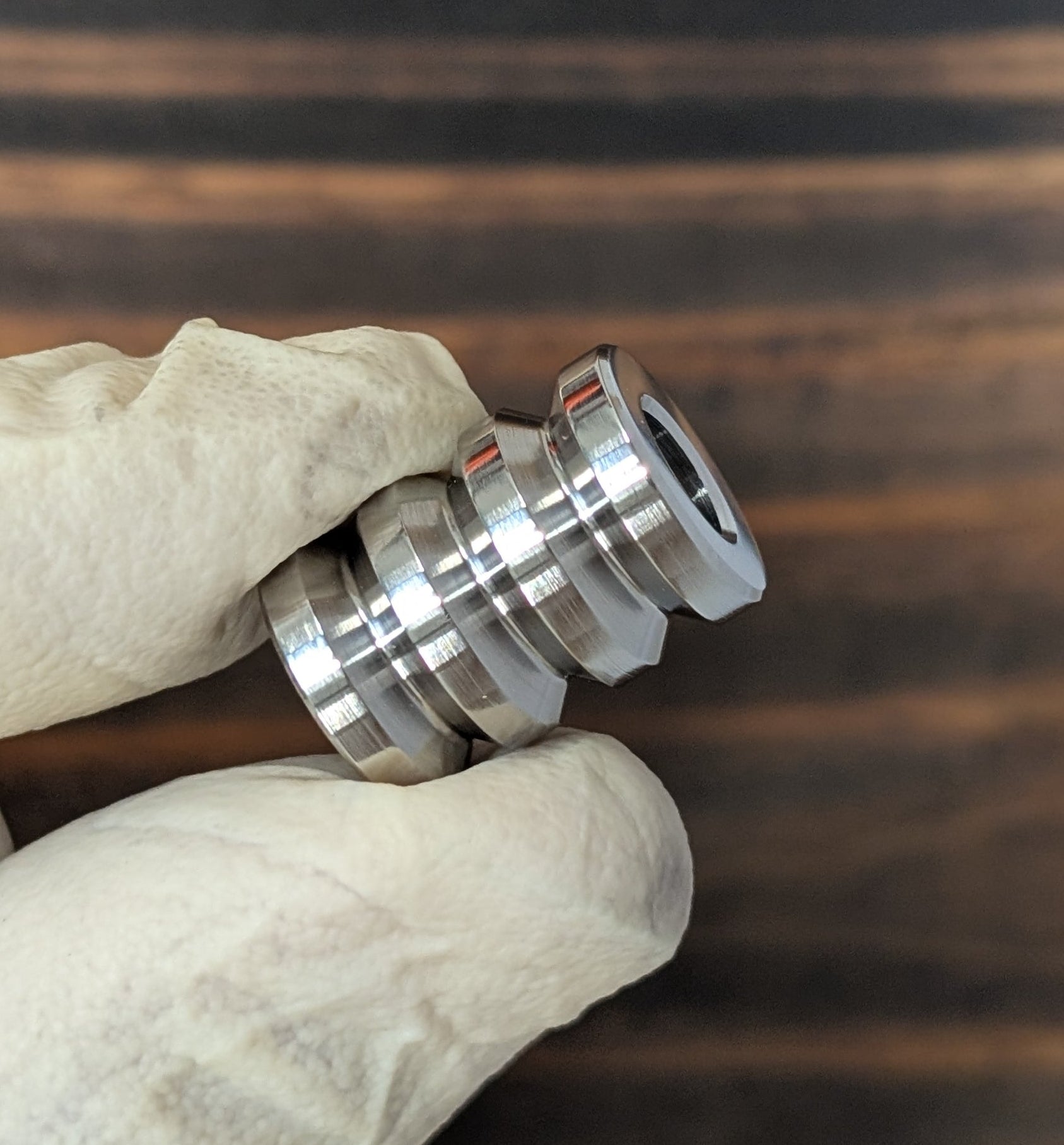 Grooved Titanium Paracord Bead