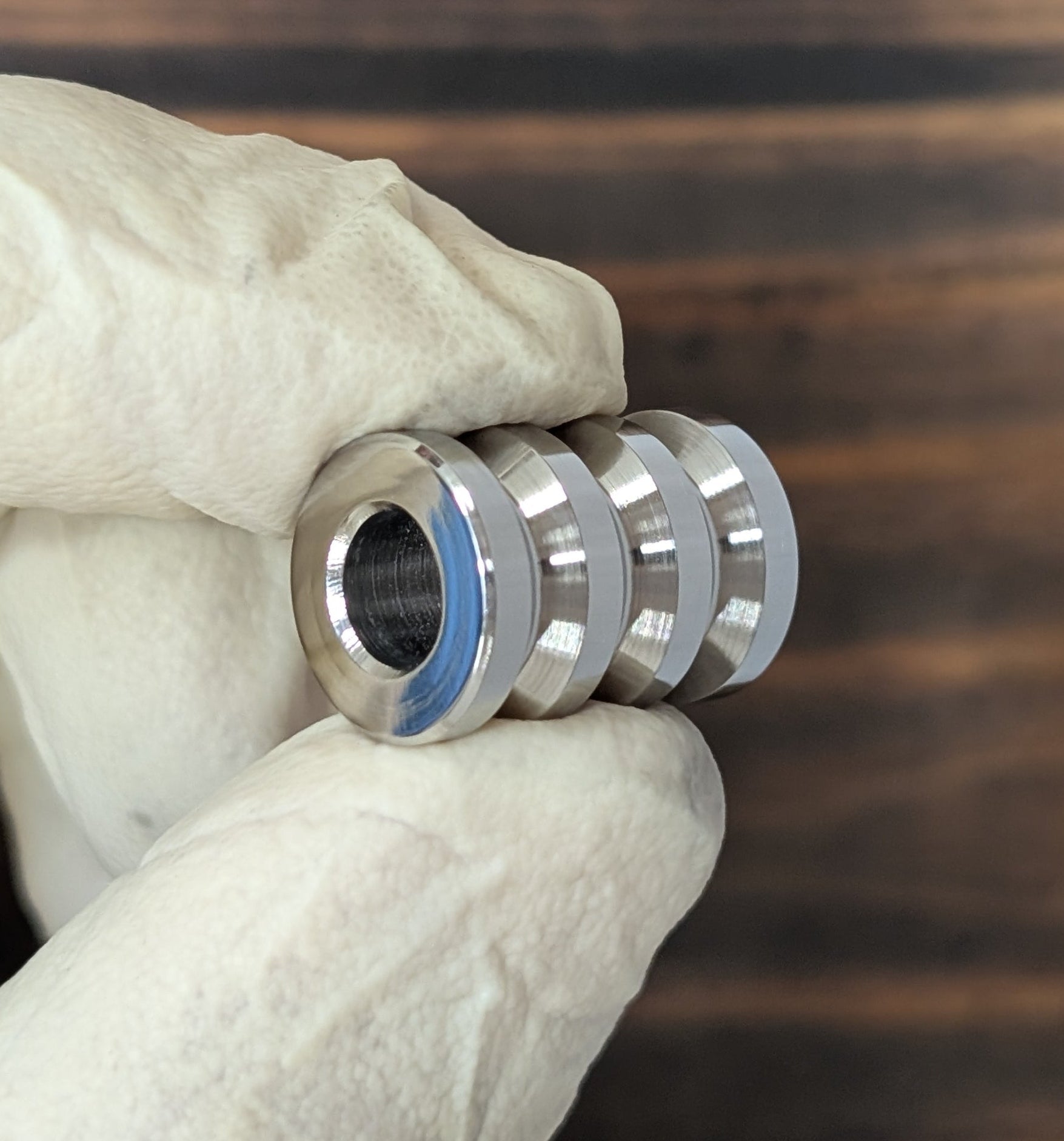 Grooved Titanium Paracord Bead
