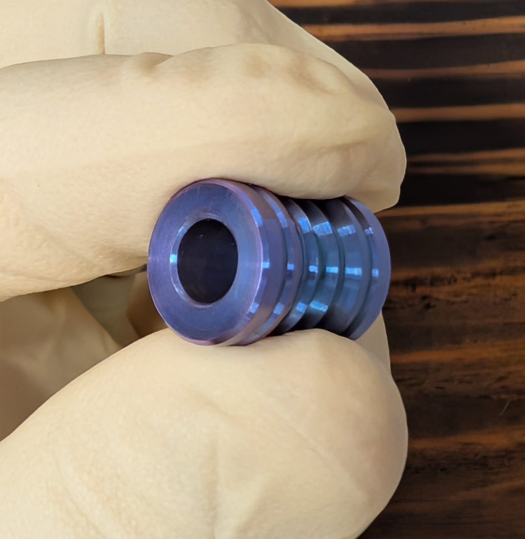 Multiple Groove Titanium Paracord Bead