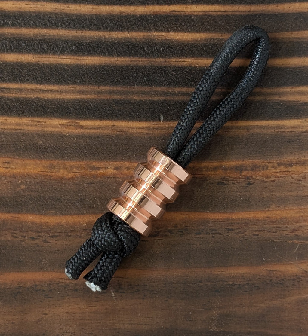 Grooved Copper Paracord Bead