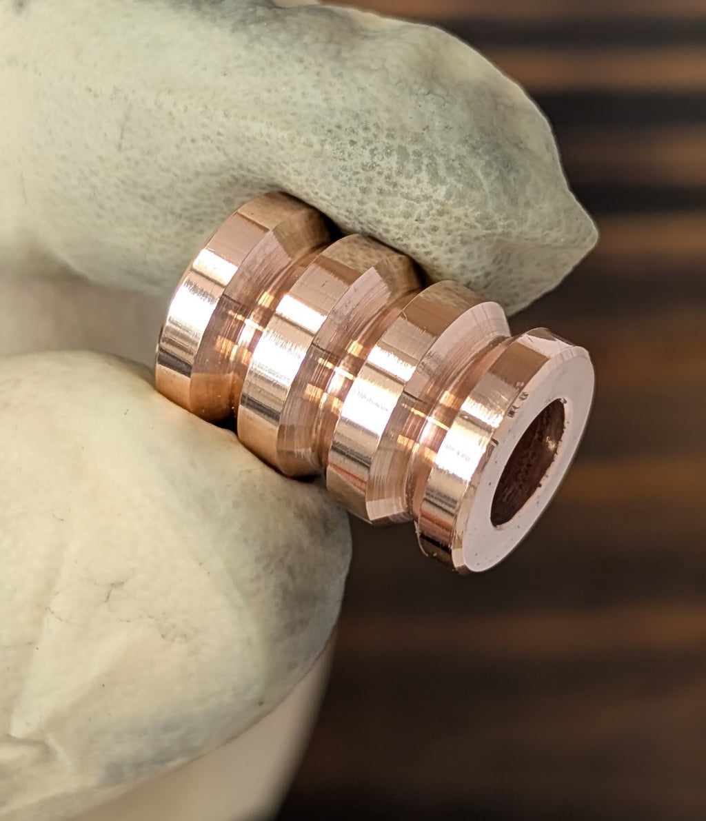 Grooved Copper Paracord Bead