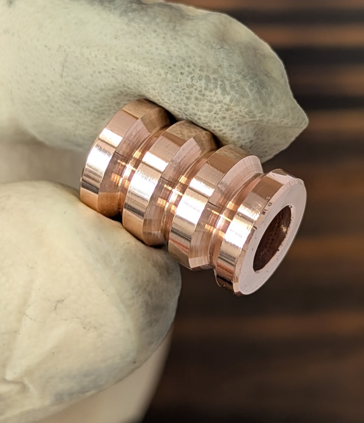 Grooved Copper Paracord Bead