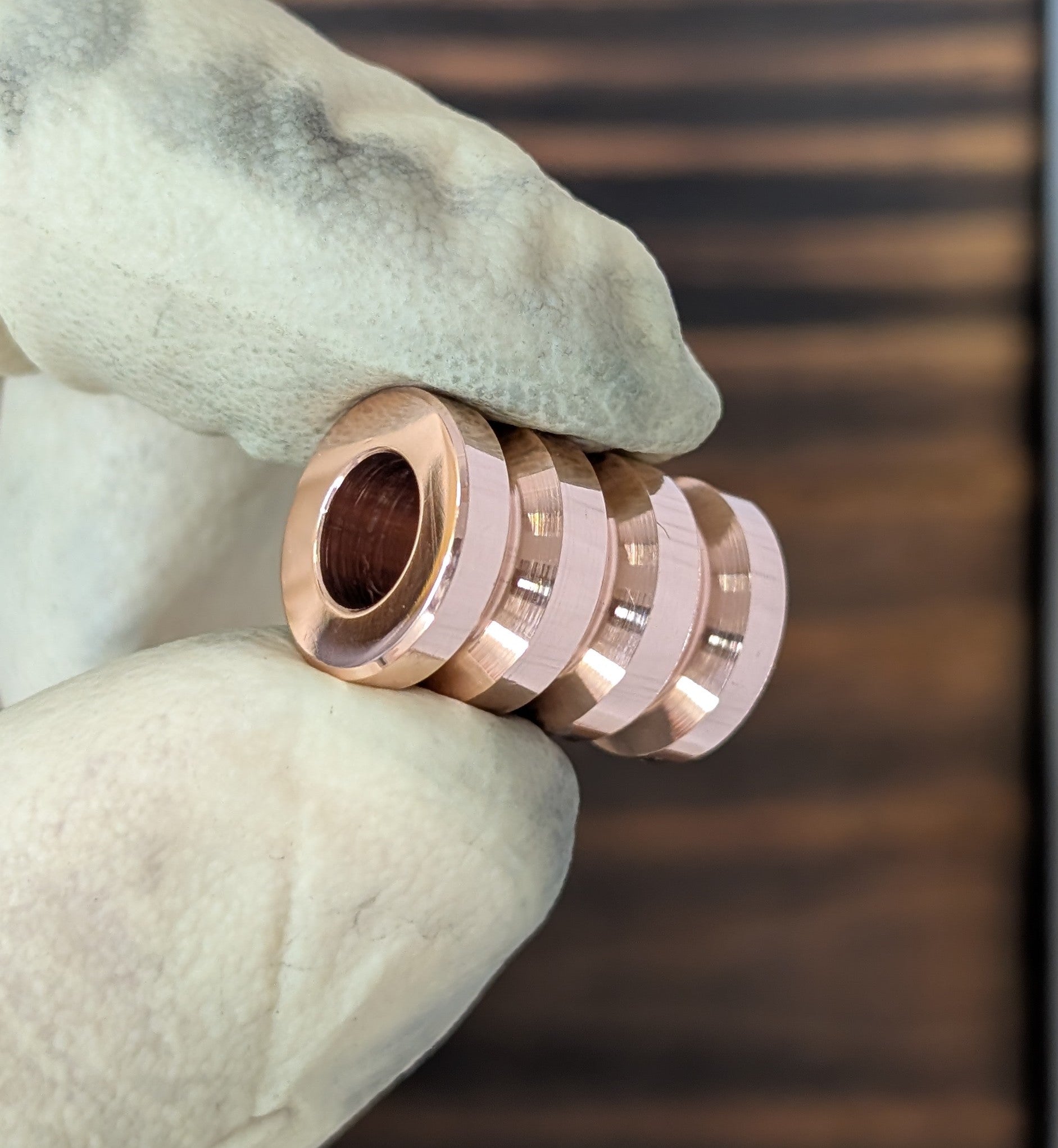 Grooved Copper Paracord Bead