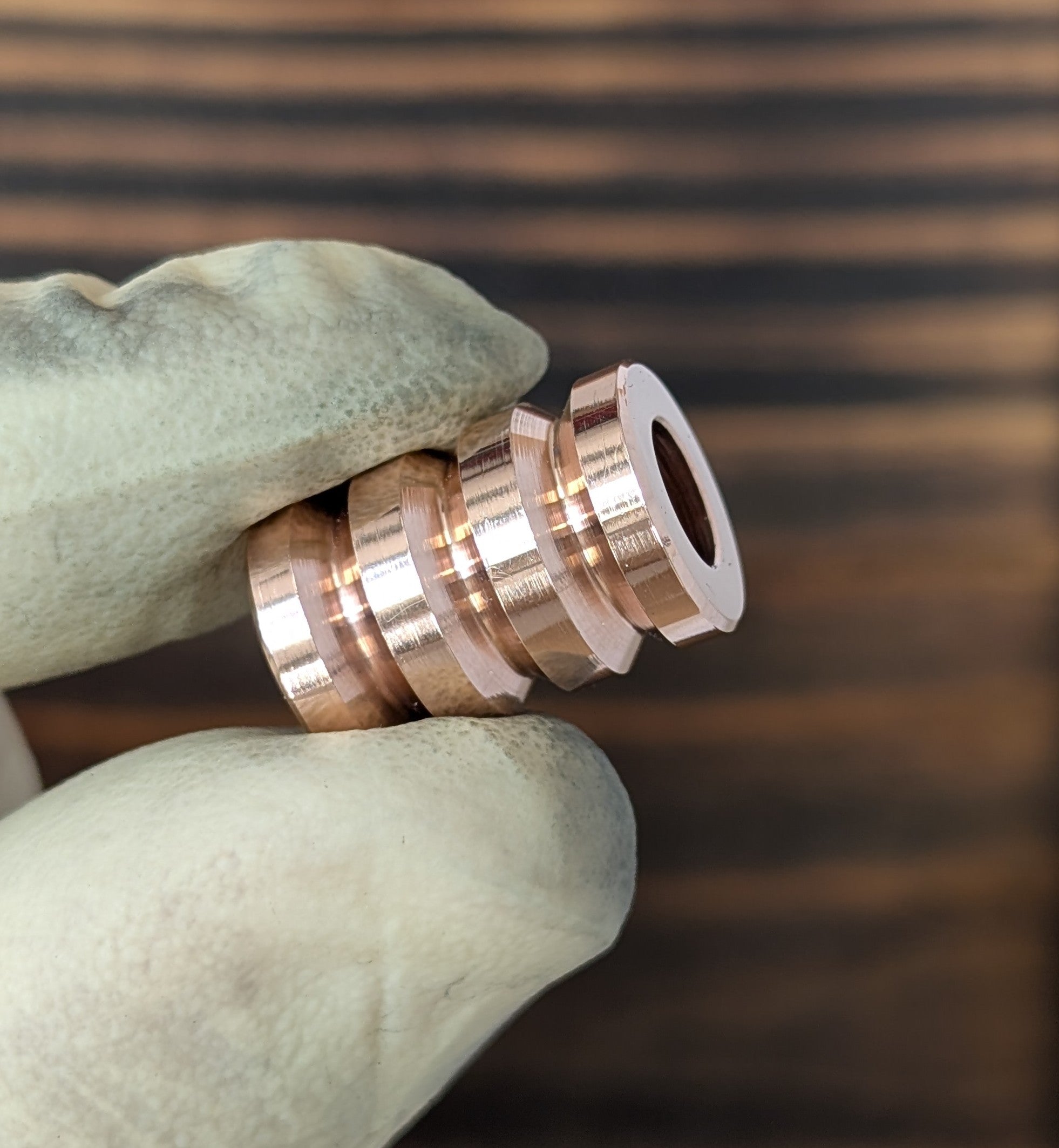 Grooved Copper Paracord Bead